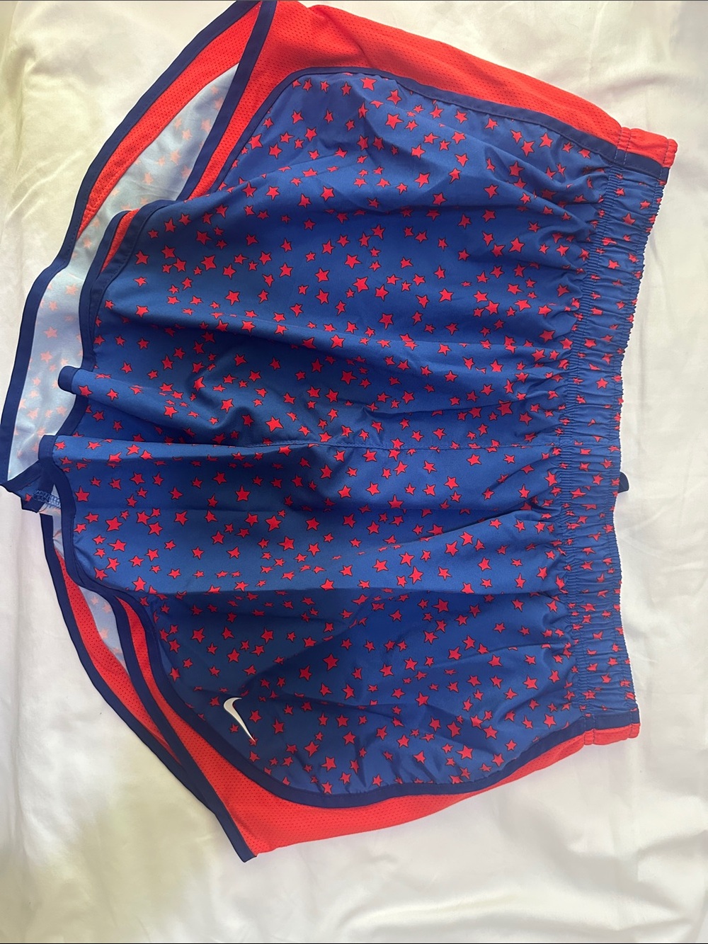 Nike Patriotic Dri Fit Running Shorts with Red Star Print